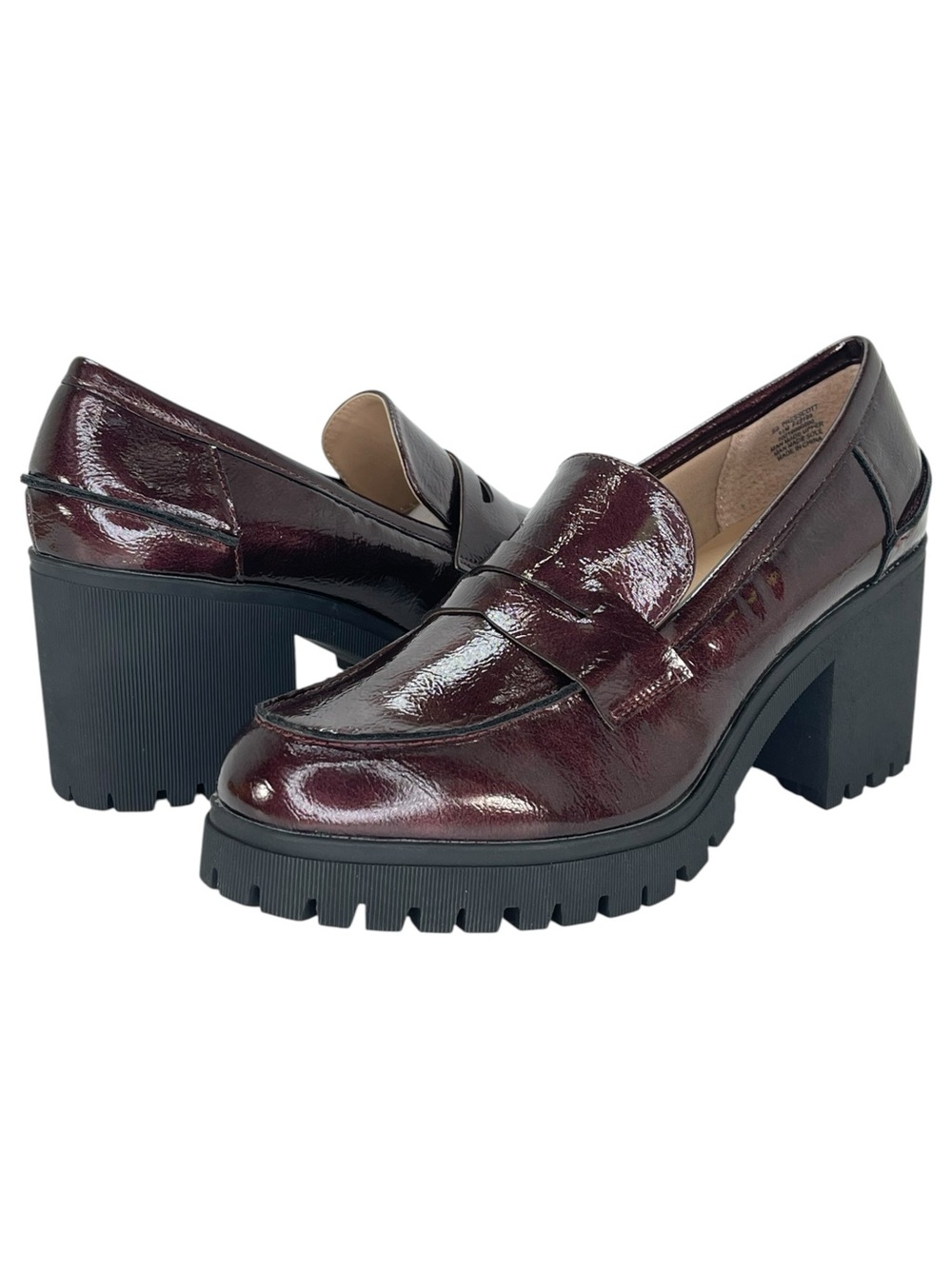 Sun + Stone Presscott Wine Patent Leather Lug Sole Womens Penny Loafers Size 11M - Picture 8 of 10